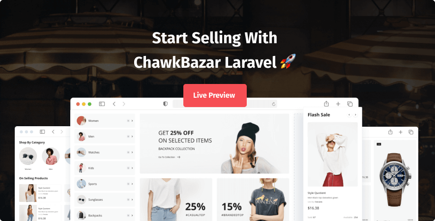 ChawkBazar Laravel - React, Next, REST API Ecommerce With Multivendor