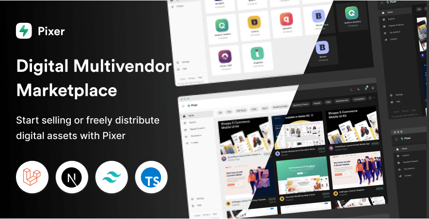 Pixer - React Laravel Multivendor Digital Marketplace