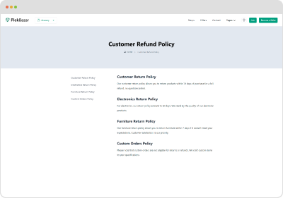 customer refund policies